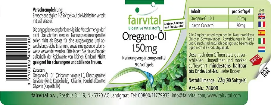 Oregano-Öl 150mg