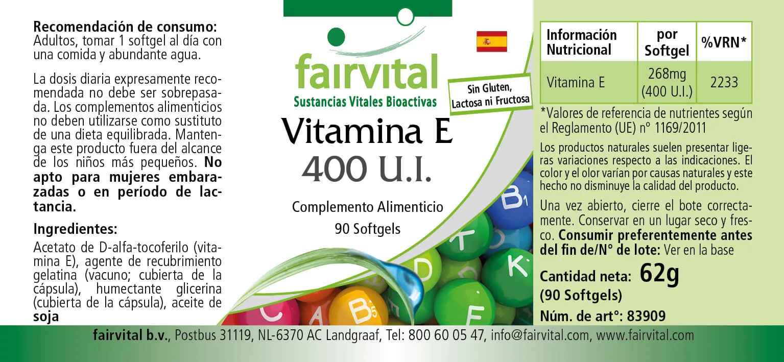 Vitamina E 400 I.E – 90 softgels