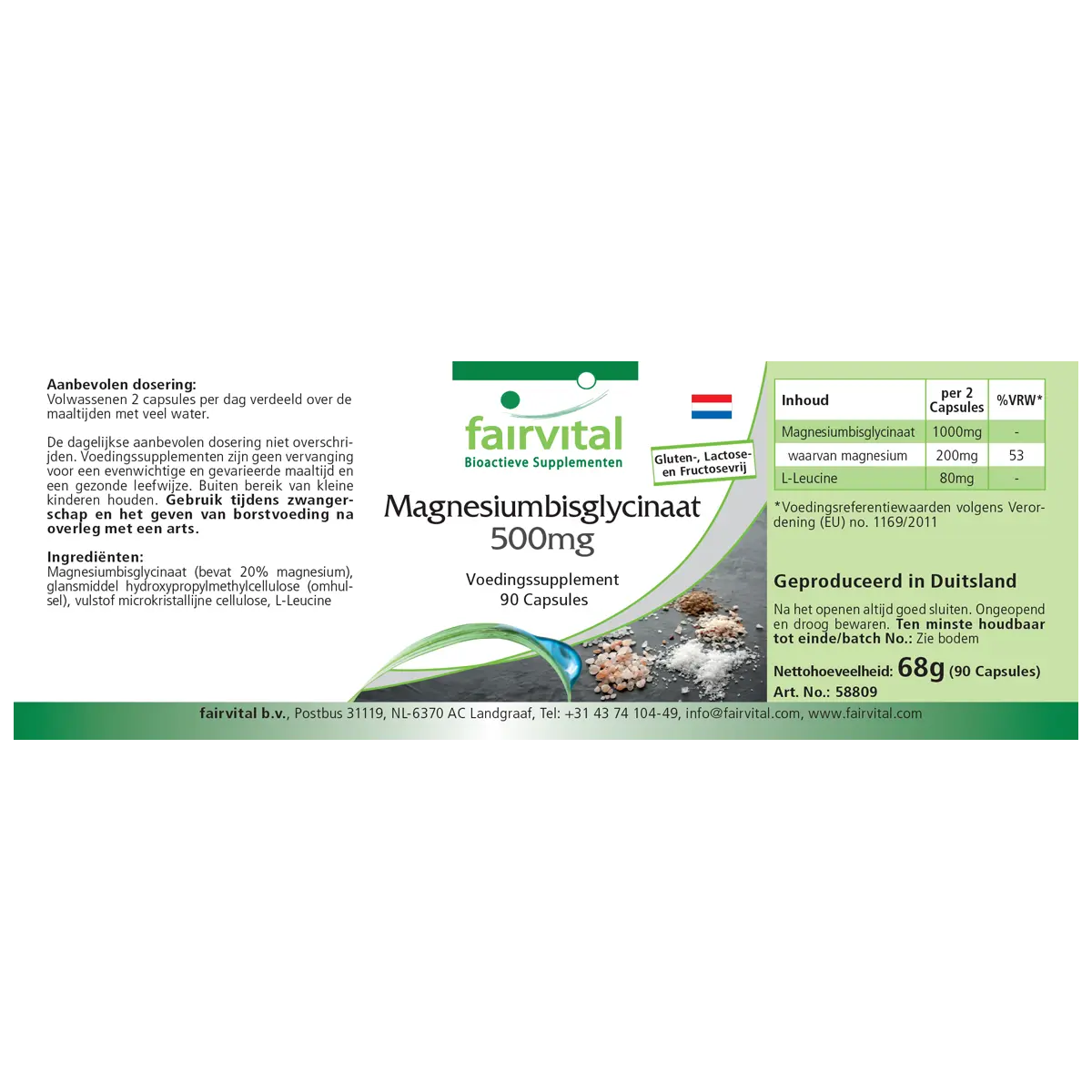  Magnesio bisglicinato 500 mg