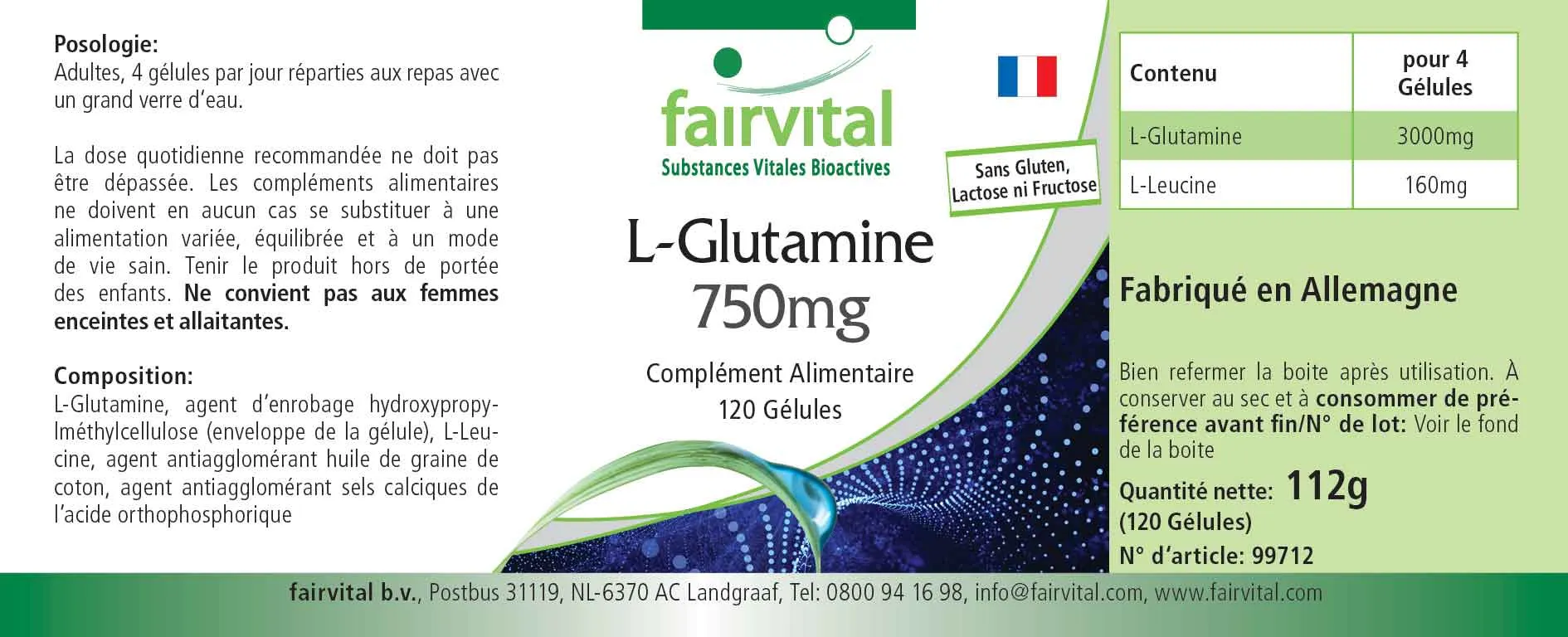 L-Glutamin 750mg