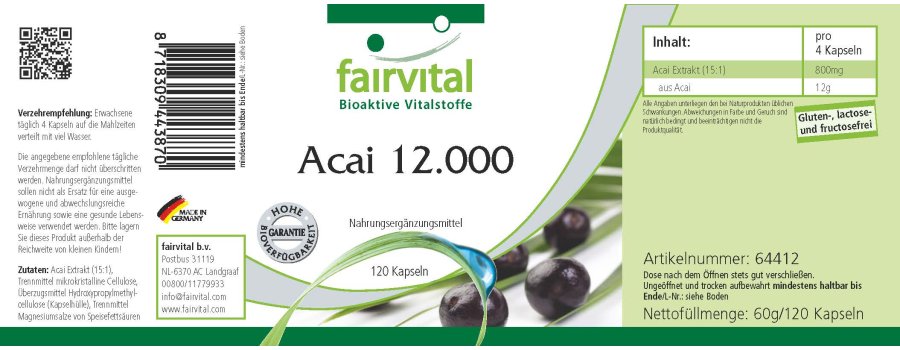 Acai 12.000 - Sale - best before - 11/24