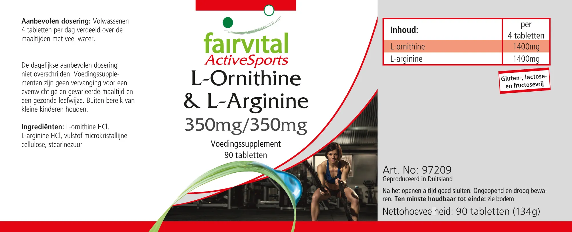 L-Ornithine & L-Arginine 350mg/350mg - 90 comprimés