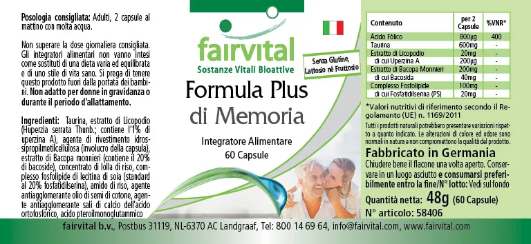 Memory Formula Plus - 60 Capsules