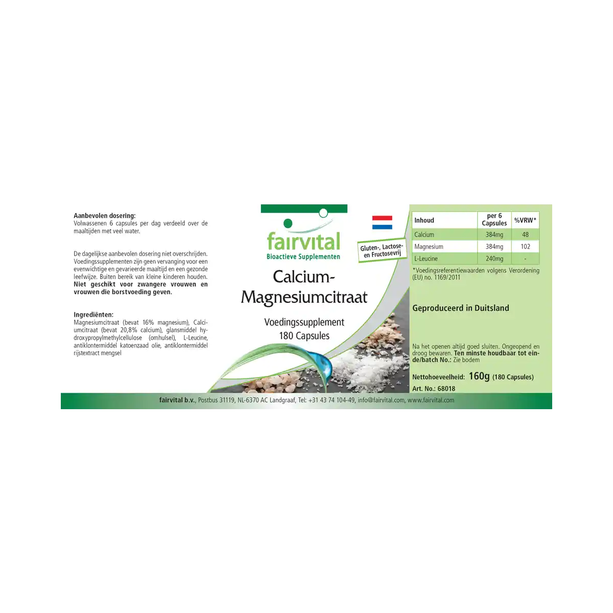 Citrate de Calcium et de Magnésium - 180 gélules