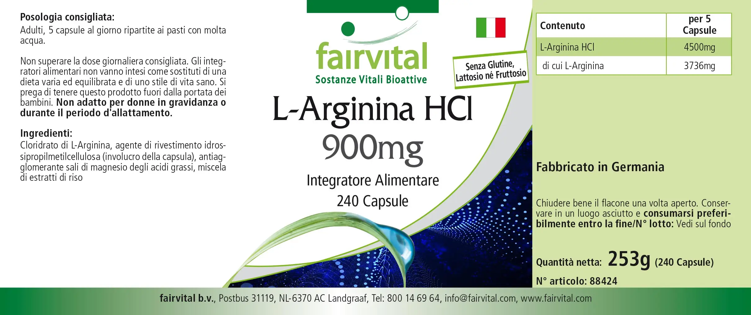 L-Arginin-HCL 900mg