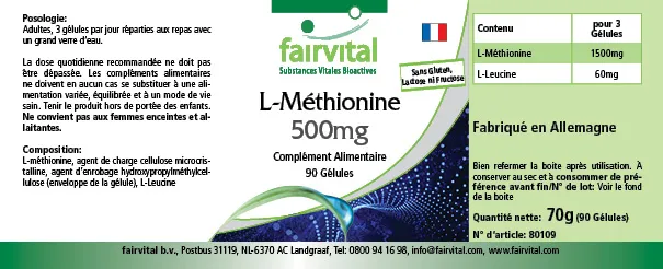 L-Methionin 500mg