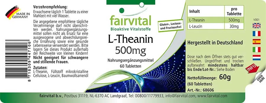 L-Teanina 500mg - 60 compresse