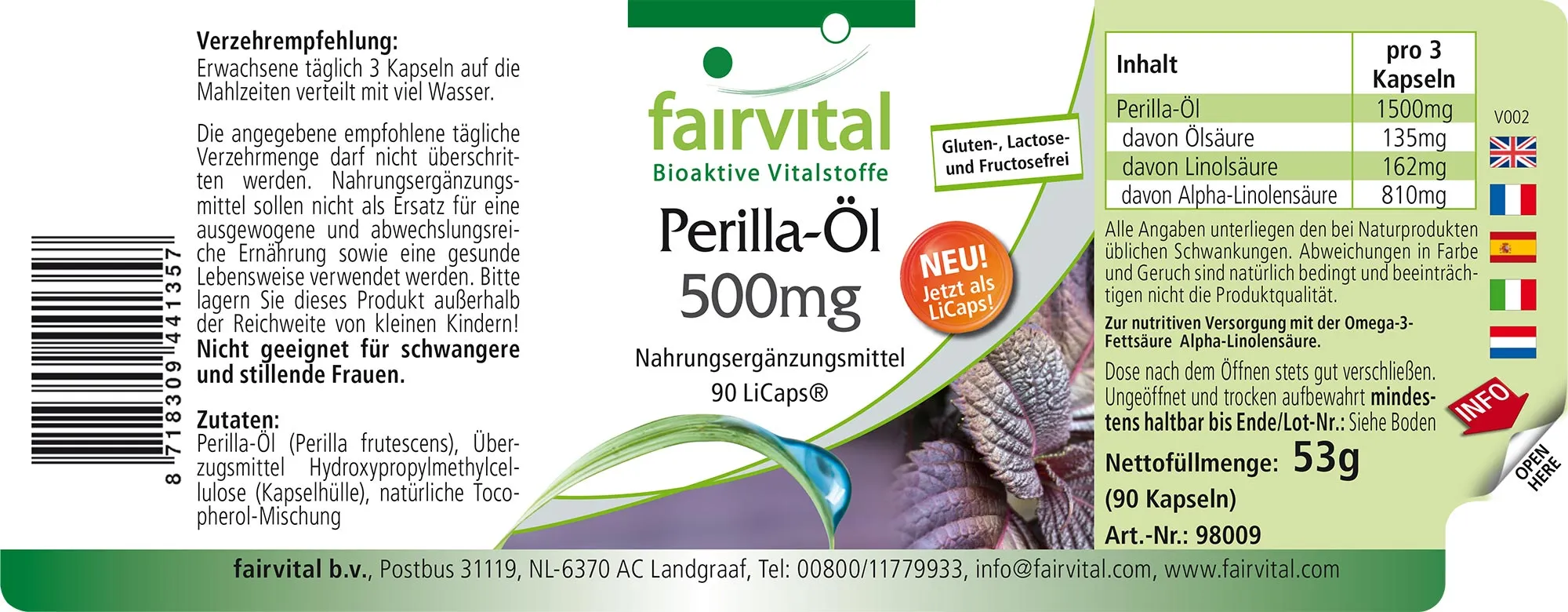 Olio di Perilla 500mg – 90LiCaps®