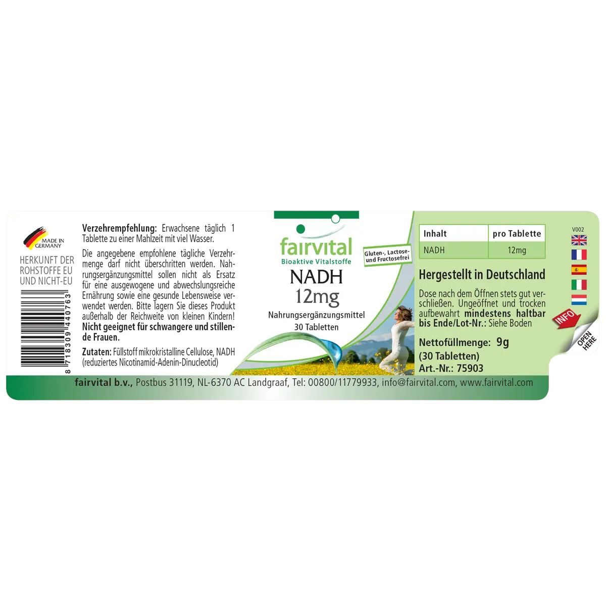 NADH 12mg - 30 Tablets