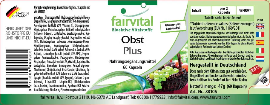 Fruit Plus - 60 capsules