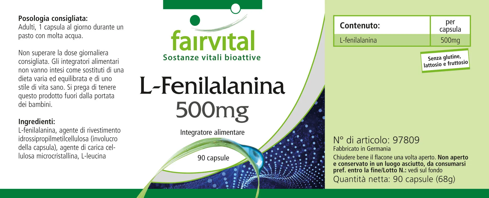 L-Phenylalanine 500mg - 90 Capsules