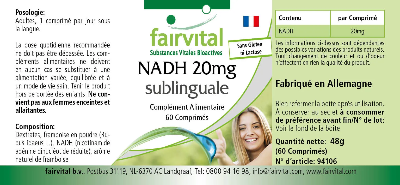 NADH 20mg sublingual - 60 Tablets