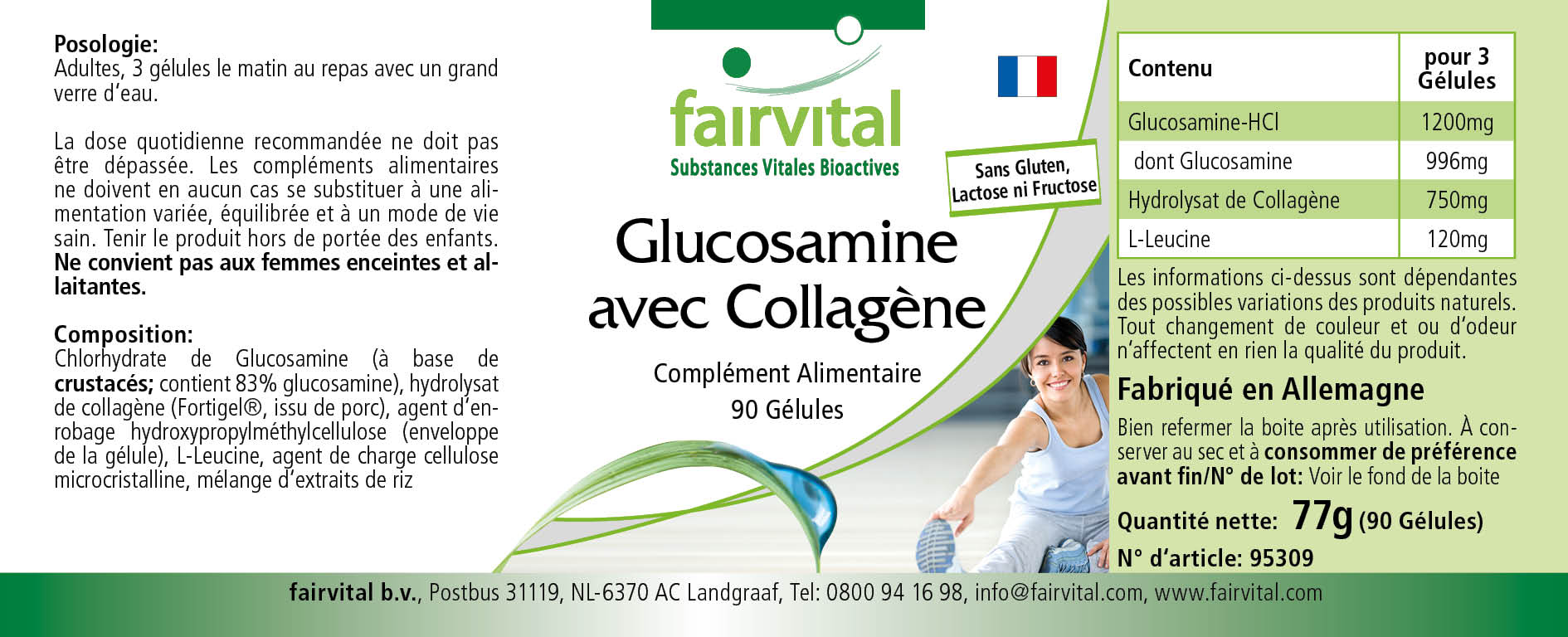 Glucosamine avec collagène - 90 capsules - Sale- MHD 04/25