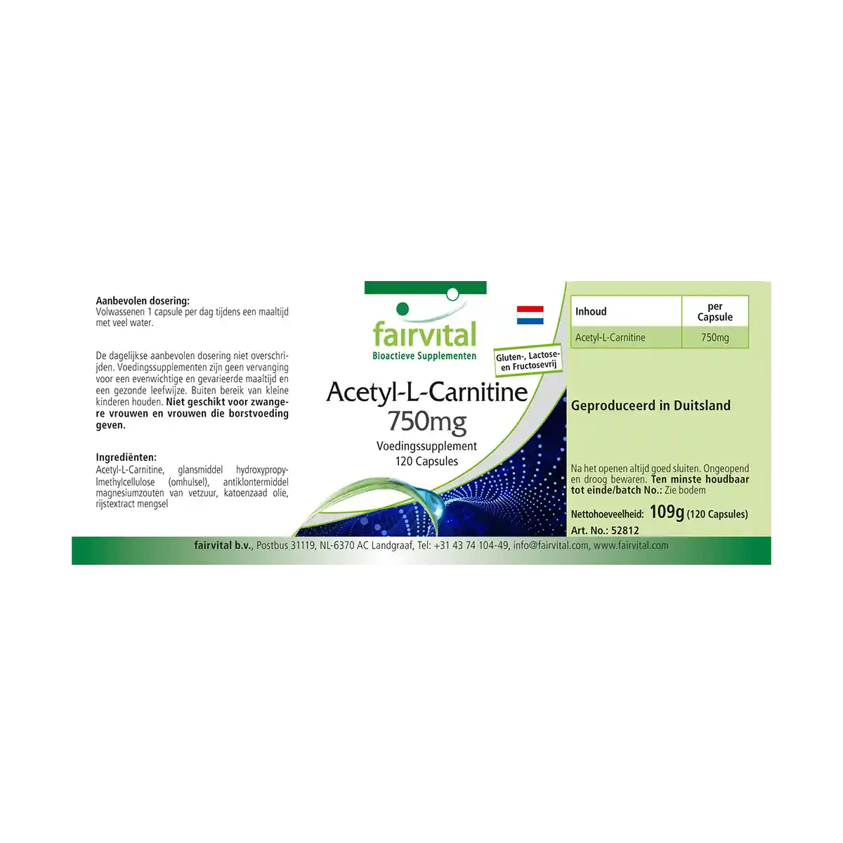 Acetil-L-Carnitina 750mg - 120 capsule