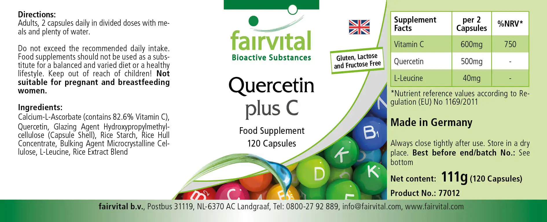 Quercétine plus vitamine C - 120 gélules