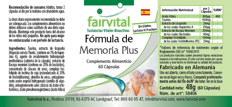 Memory Formula Plus - 60 Capsules