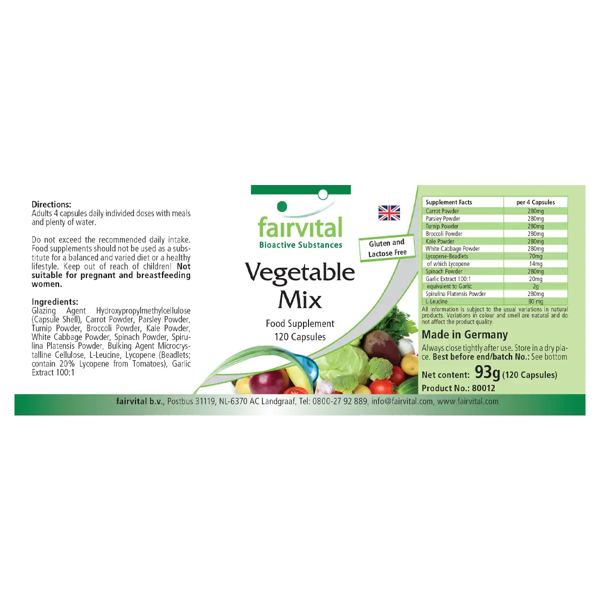 Vegetable Mix - 120 Capsules