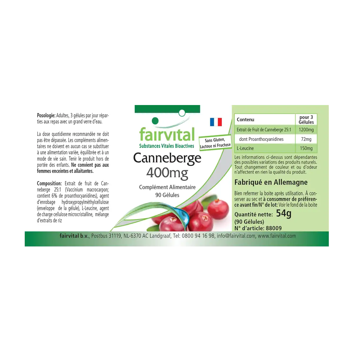 Cranberry 400mg - 90 Capsules