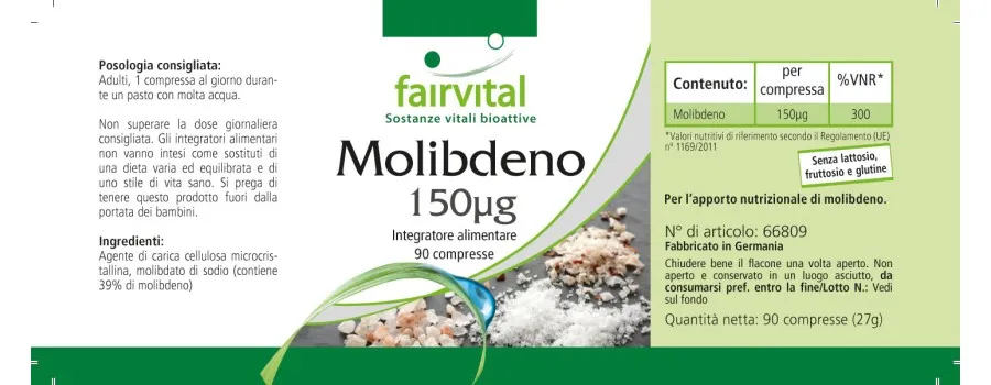 Molybdenum 150µg - 90 Tablets