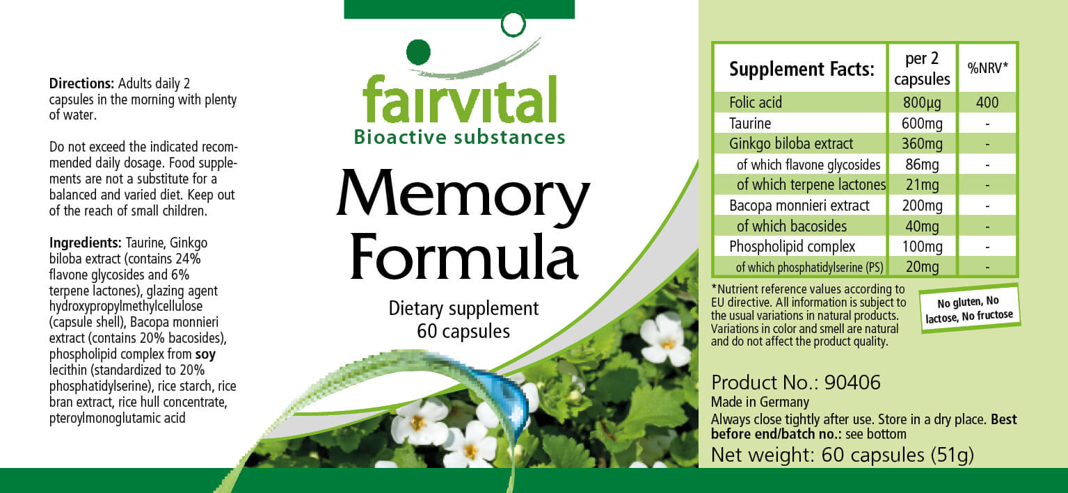 Memory Formula - 60 capsules - Sale - MHD - 02/25