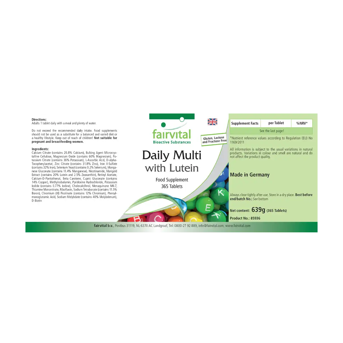 Daily Multi with Lutein – 365 Tablets