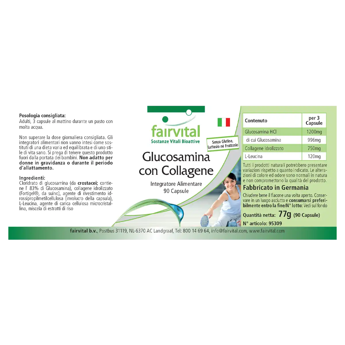 Glucosamine avec collagène - 90 capsules