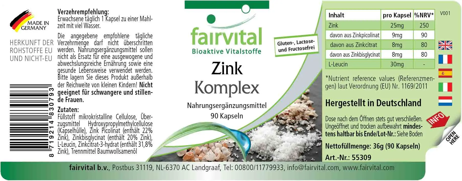 Zink Komplex 25mg - 90 Kapseln