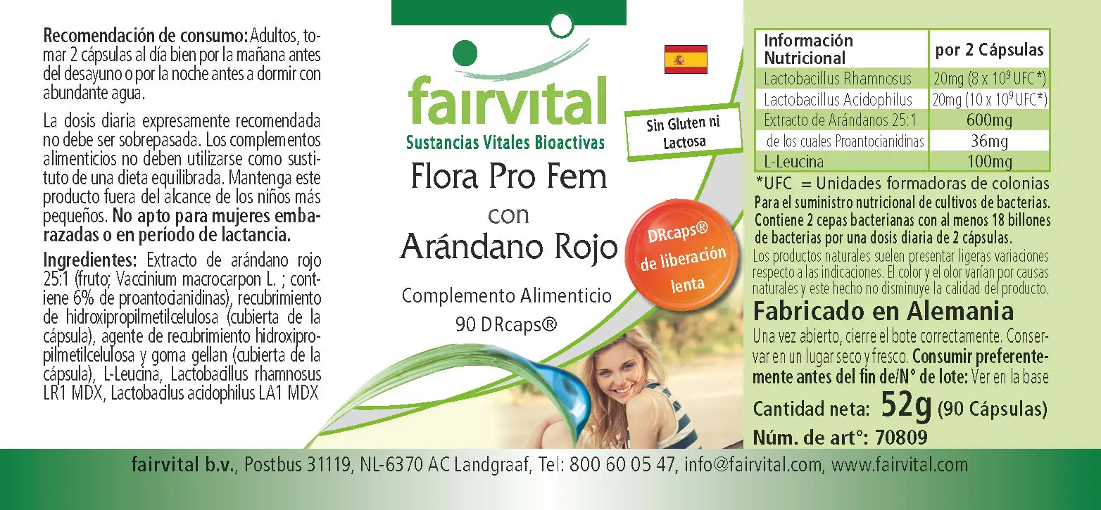 Flora Pro Fem con Arándano Rojo - 90 DRcápsulas