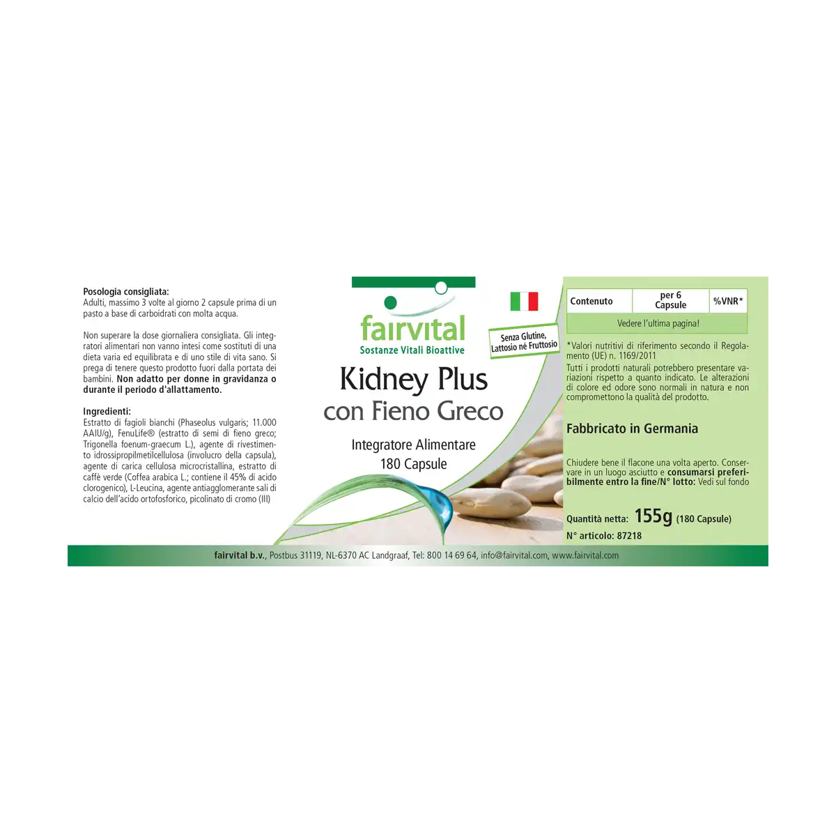 Kidney Plus bloccante di carboidrati – 180 Capsule