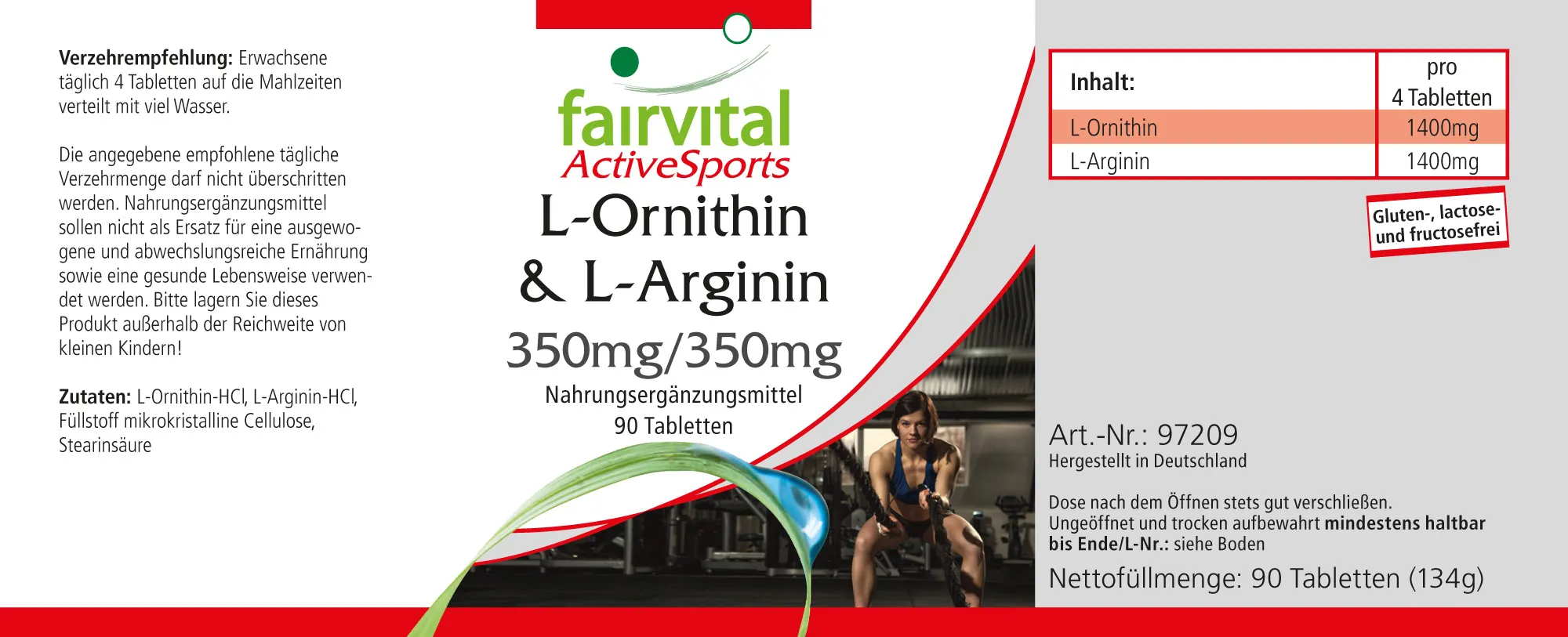 L-Ornithine & L-Arginine 350mg/350mg - 90 comprimés