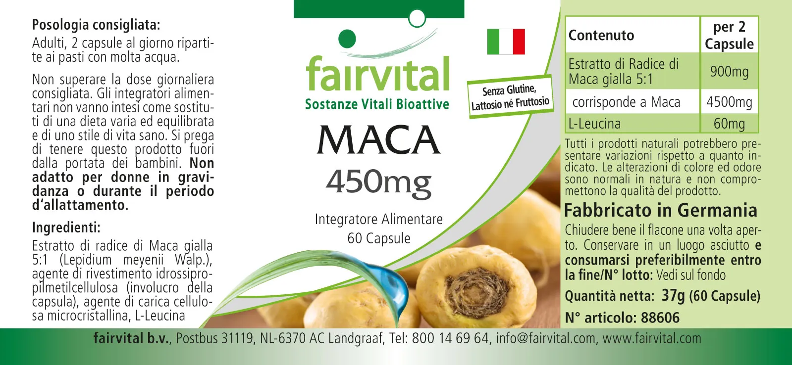 MACA 450mg - 60 Cápsulas