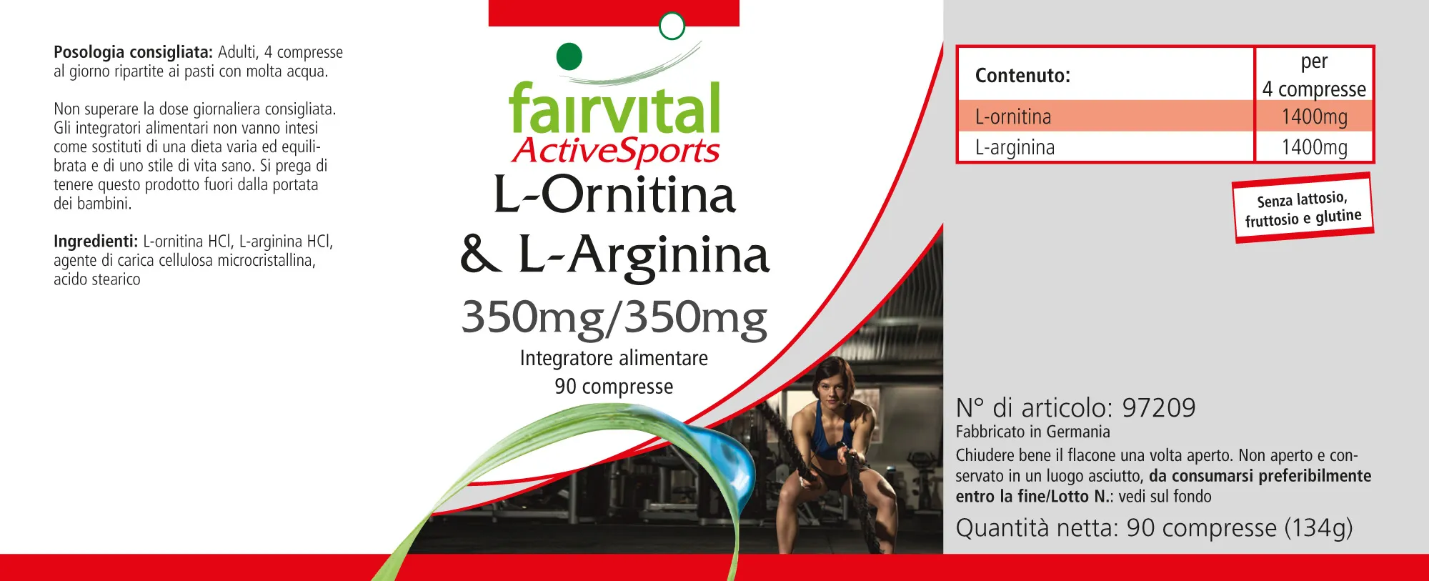 L-Ornitina & L-Arginina 350mg/350mg - 90 Comprimidos