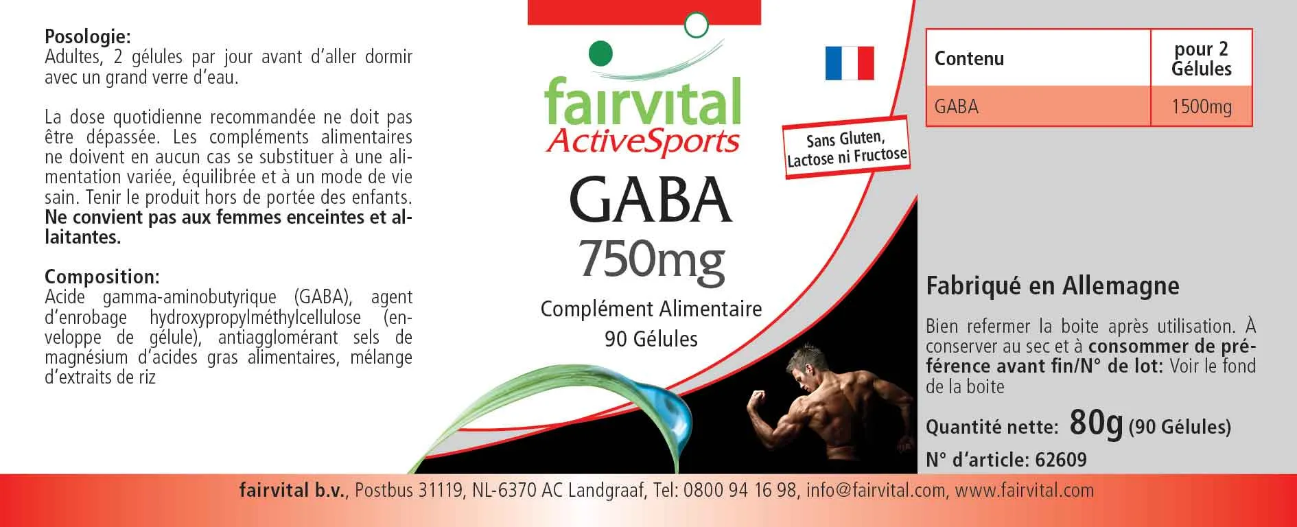 GABA 750mg - 90 capsules