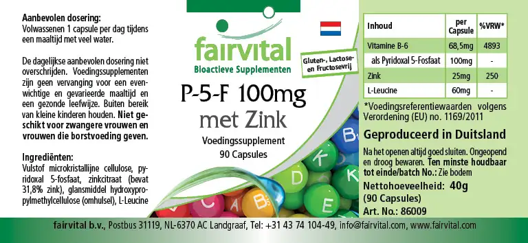 P-5-P 100mg con Zinc - Vitamina B6 activa - 90 Cápsulas