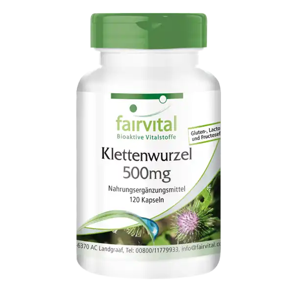 Klettenwurzel 500mg - 120 Kapseln - Sale - MHD 05/25