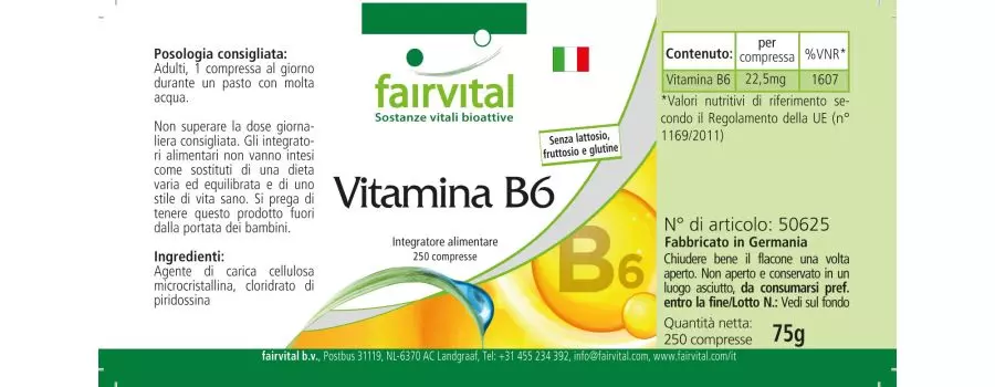 Vitamina B6 - 250 Compresse