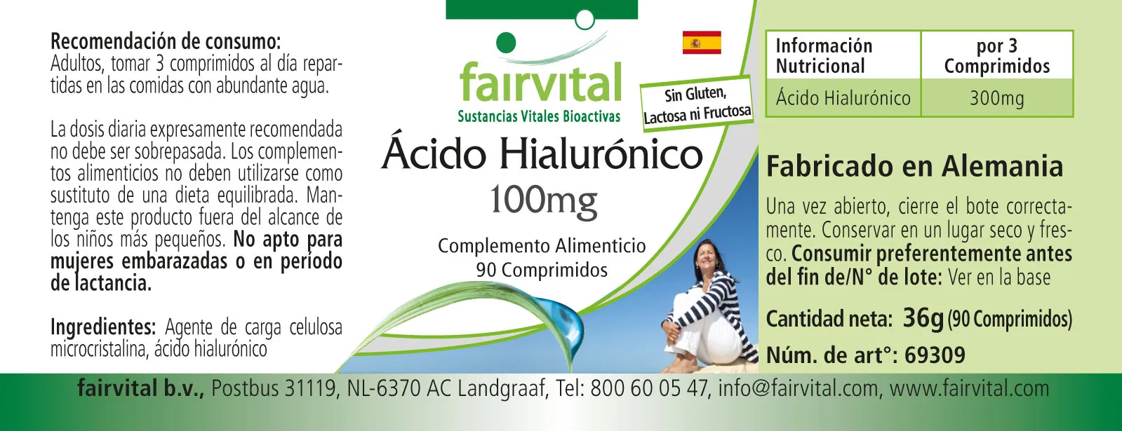 Ácido hialurónico 100mg - 90 comprimidos