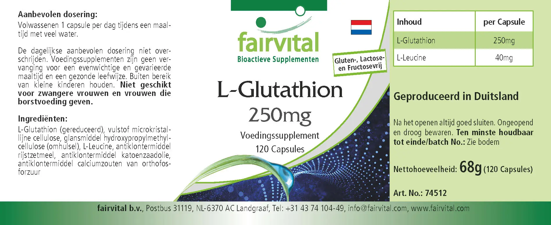 L-Glutatión 250mg - 120 cápsulas