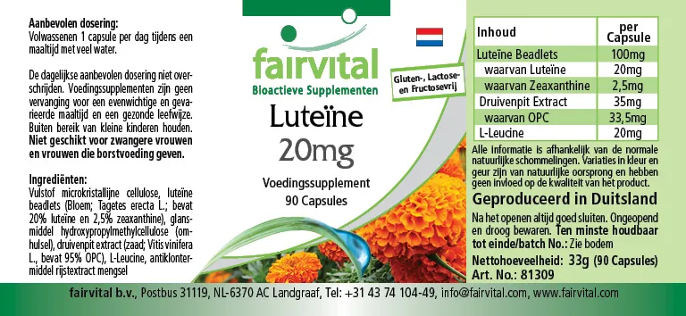 Lutein 20mg mikroverkapselt