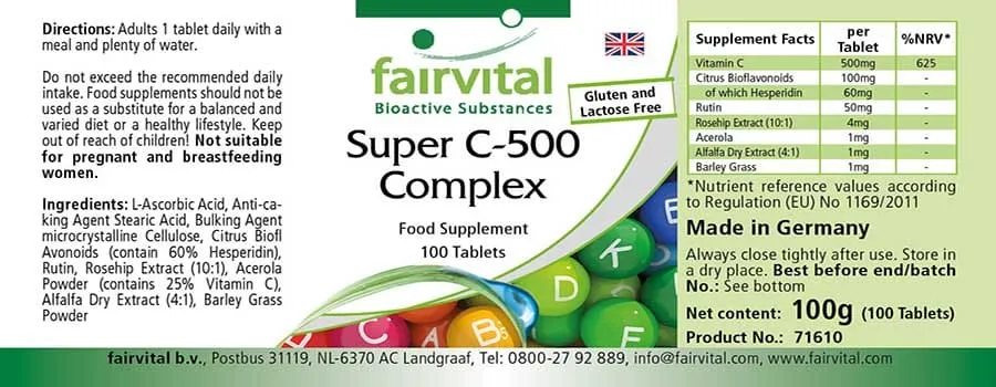 Super C-500 Complex - 100 Tablets