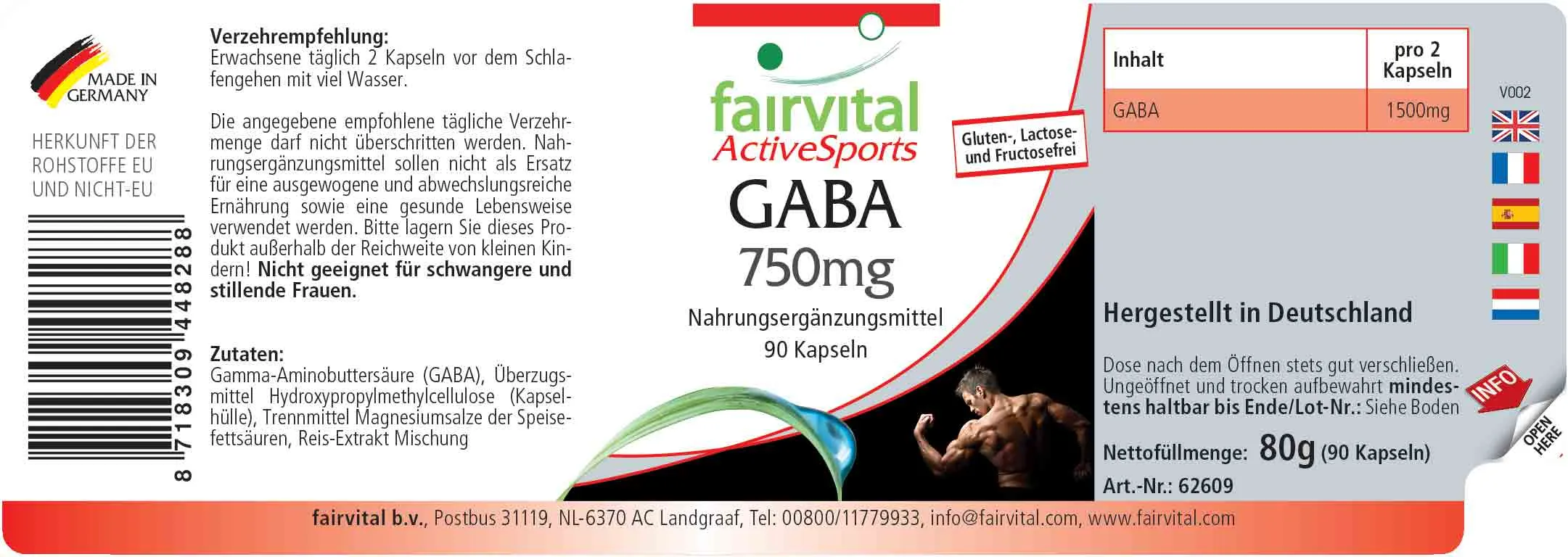 GABA 750mg - 90 capsules