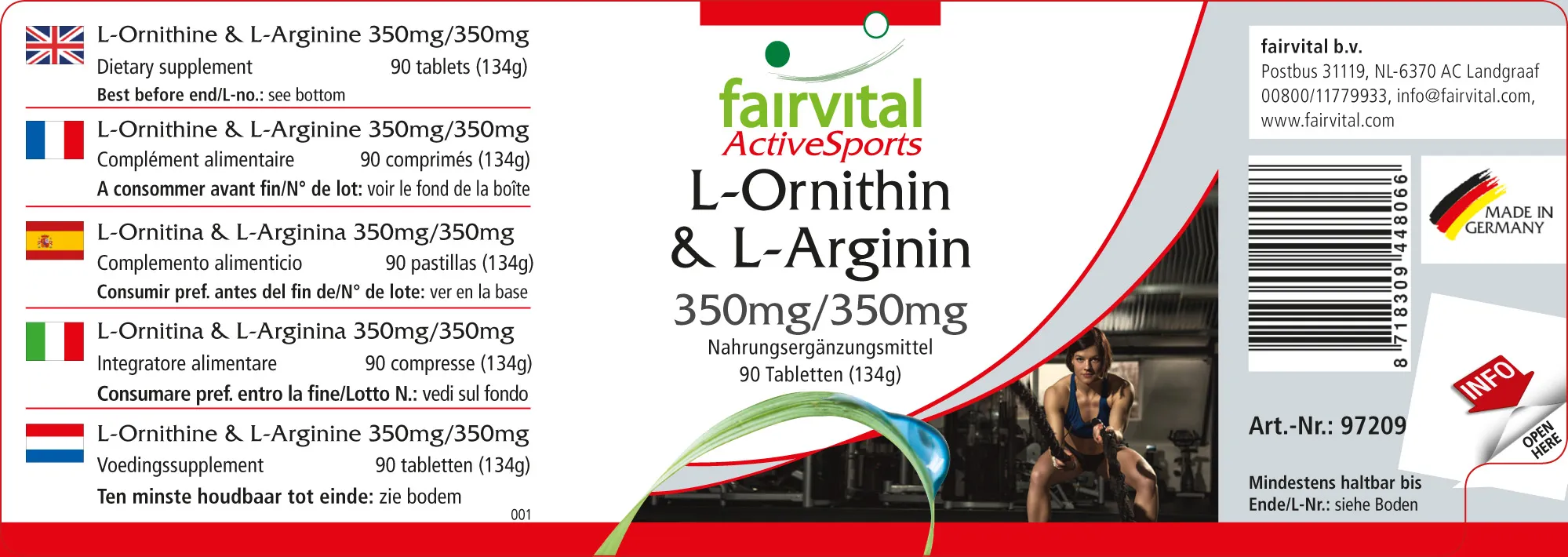 L-ornitina & L-arginina 350mg - 90 compresse