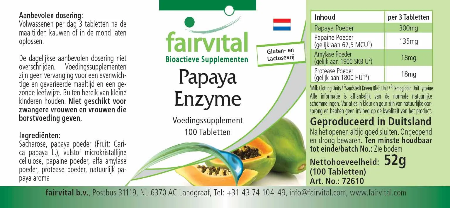 Enzyme de Papaye - 100 comprimés Ã  croquer