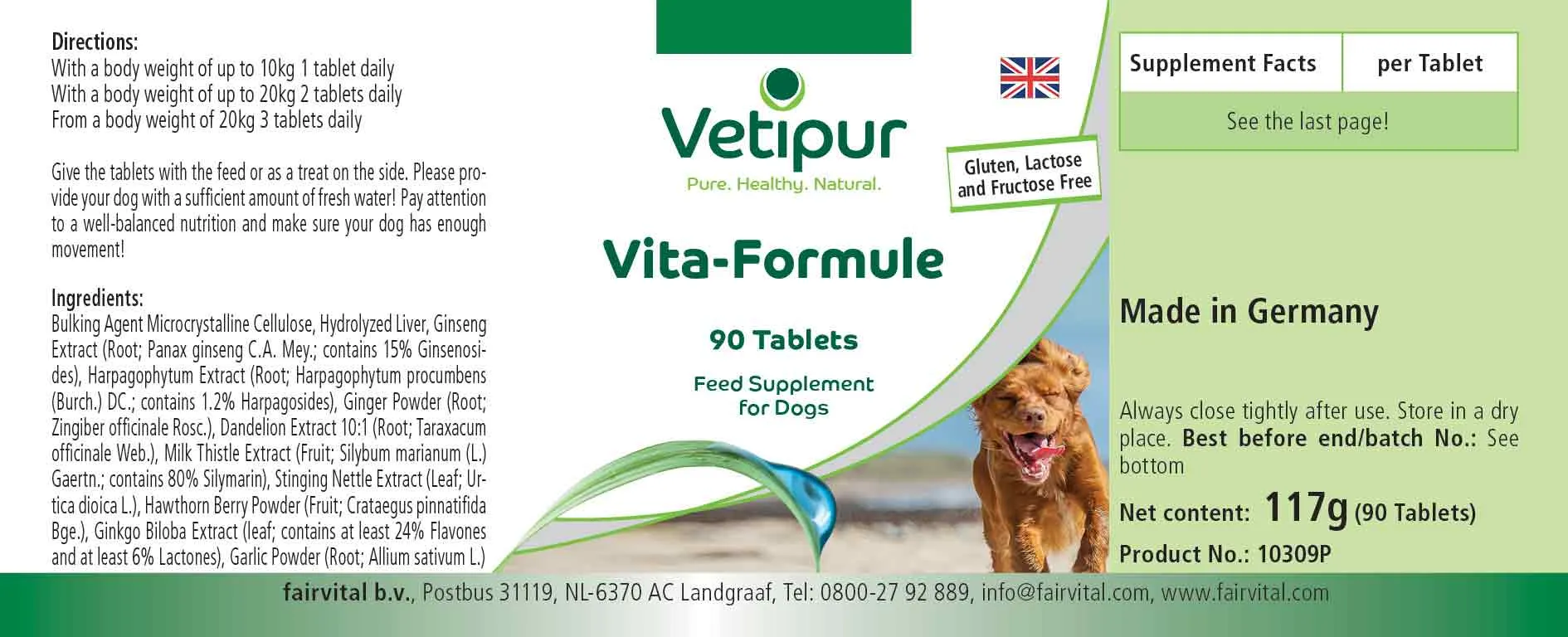 Formule Vitalité - 90 comprimés pour chiens | Vetipur