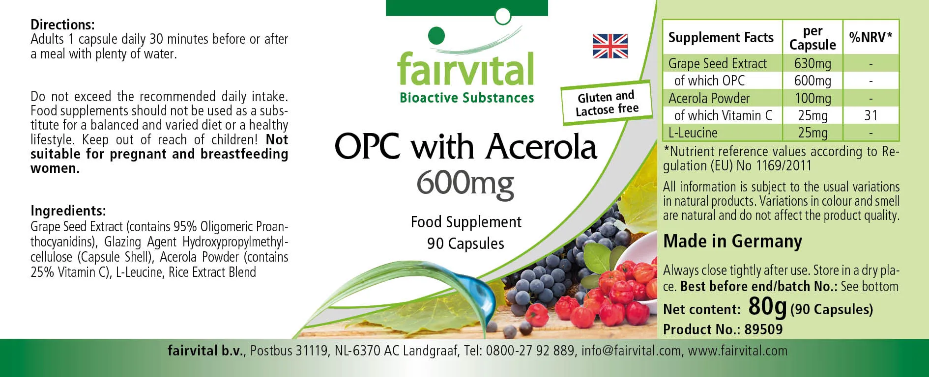 OPC 600mg with Acerola - 90 Capsules