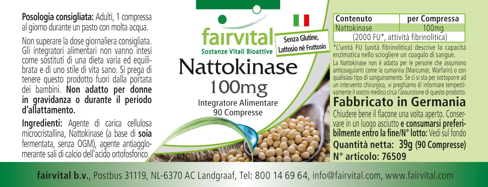 Nattokinasa 100mg - 90 comprimidos