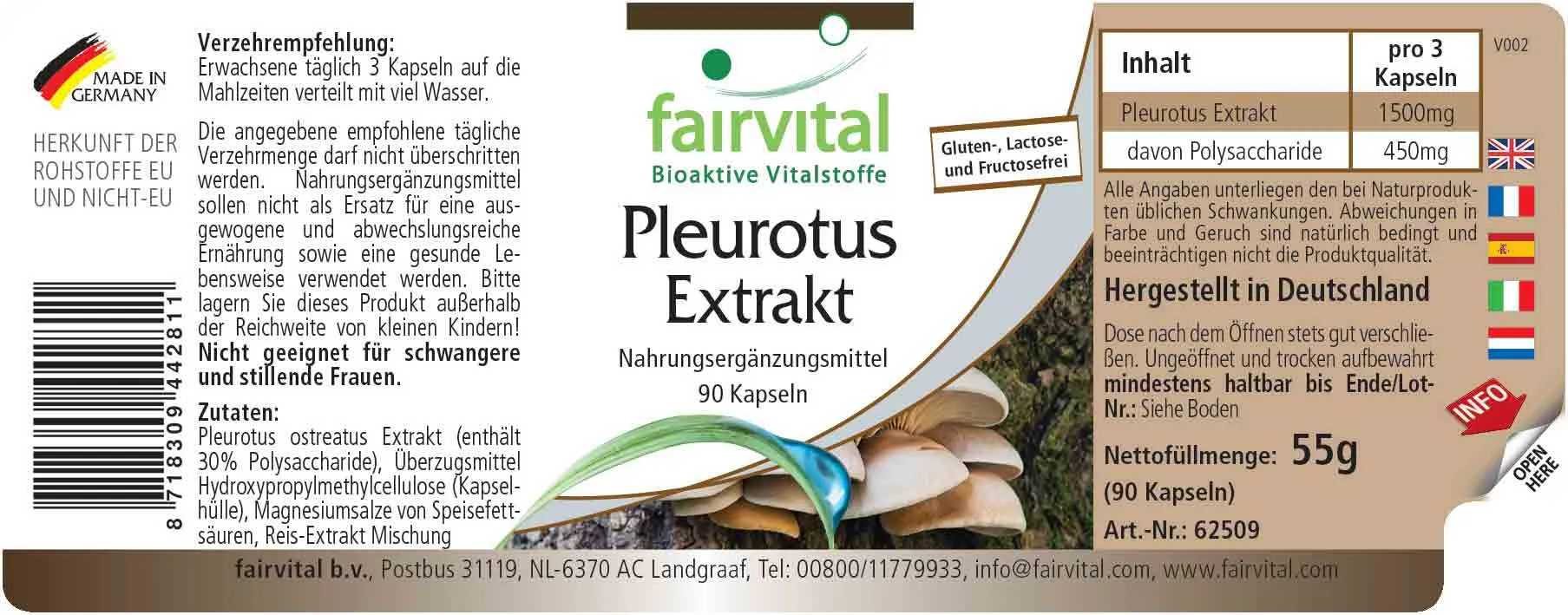 Estratto di Pleurotus - 90 capsule