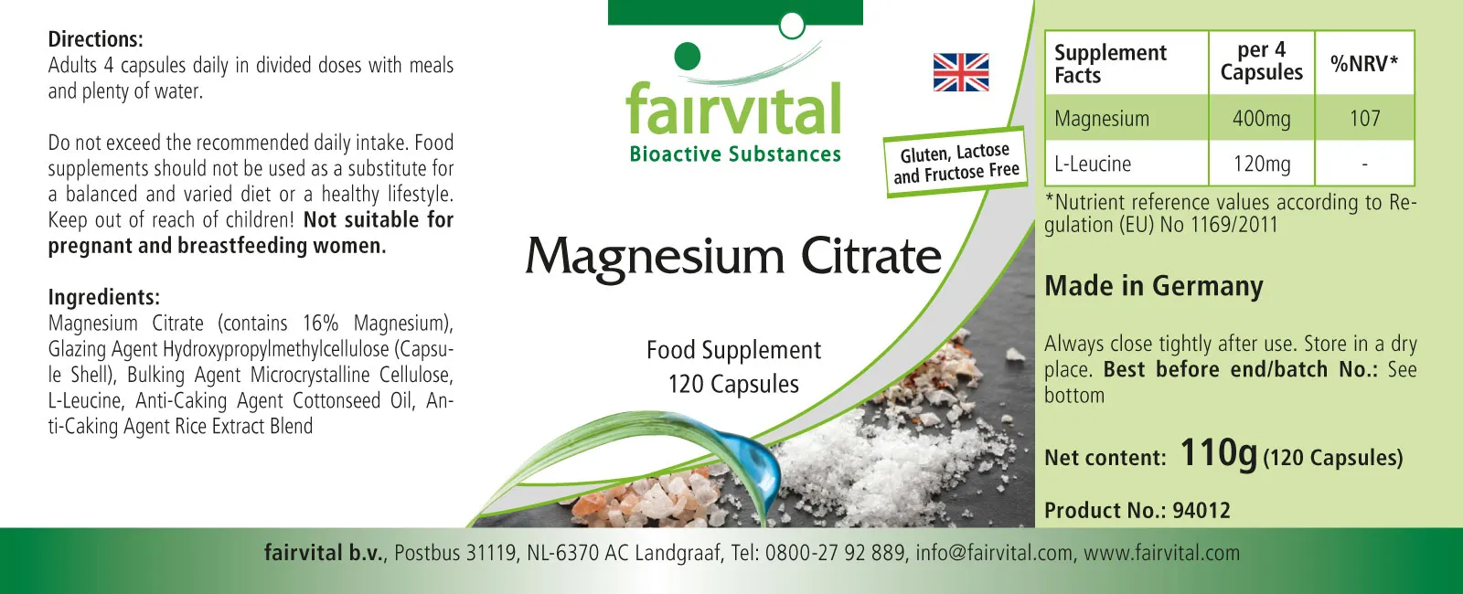 Magnesium Citrate - 120 Capsules