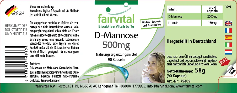 D-Mannosio 500mg - 90 capsule