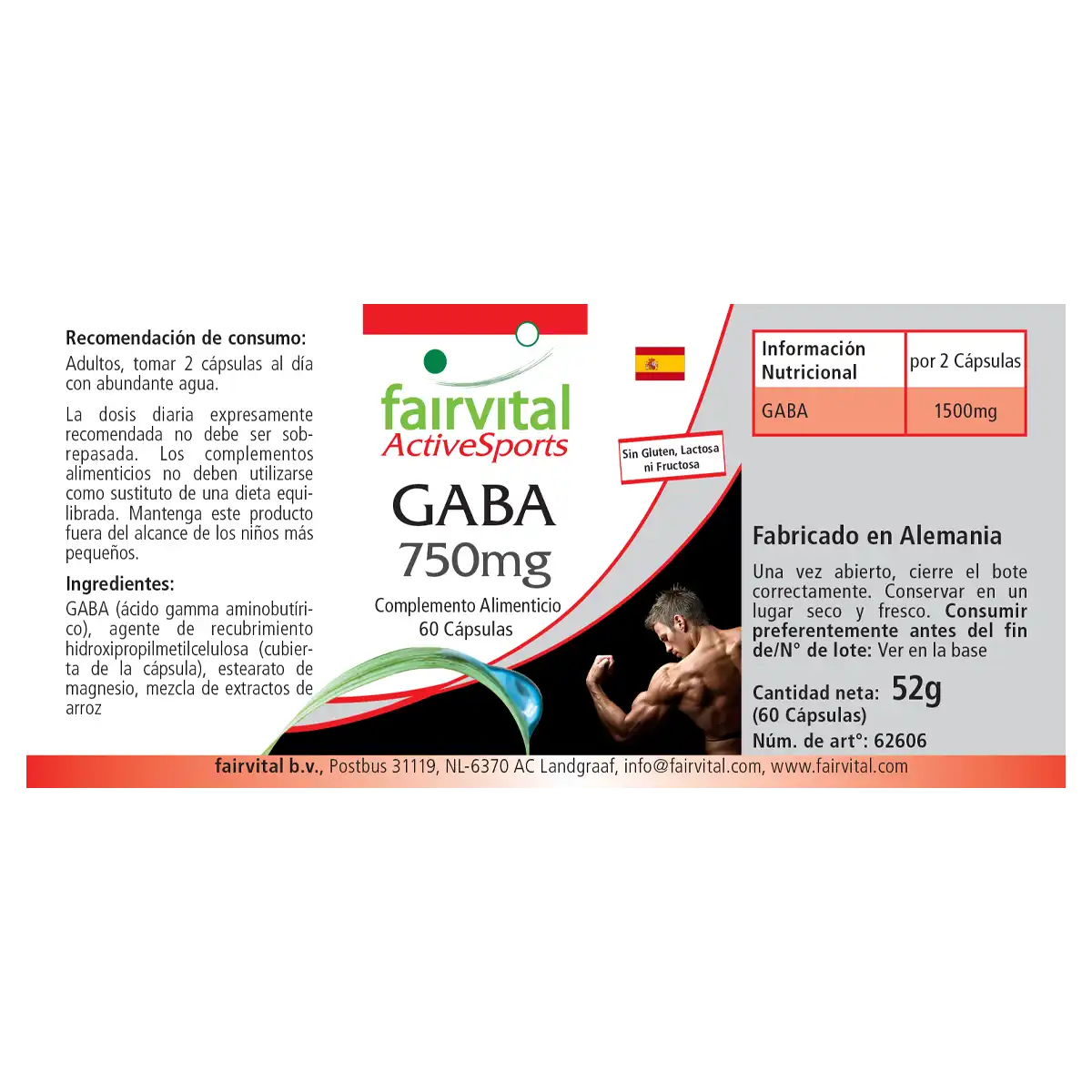 GABA 750mg - 60 cápsulas